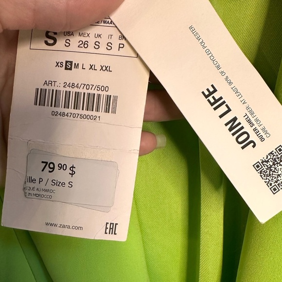 NWT ZARA lime green long blazer dress Y2K neon blogger - Picture 4 of 8